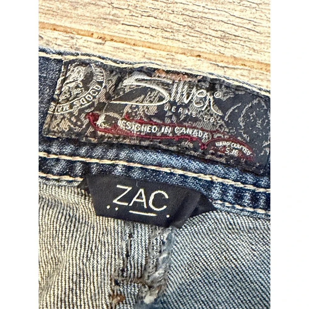Silver Jeans Zac 36x32 Mens 36 x 32 Blue Relaxed Straight Leg Denim Western